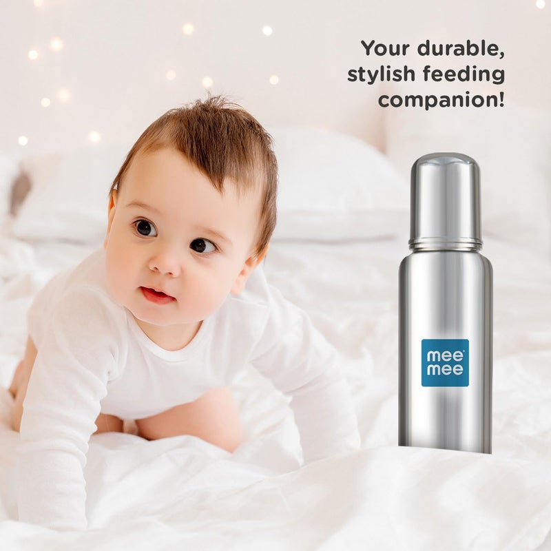 Mee Mee Baby Steel Feeding Bottle 250ml for Infants - Image 5