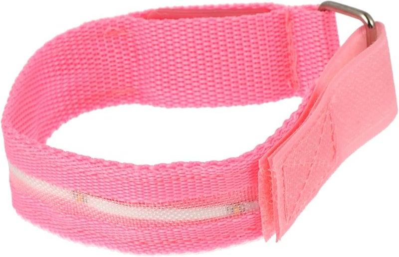 سوار ذراع LED وردي مضيء قابل للتعديل مع عاكس للجري الليلي - Image 1