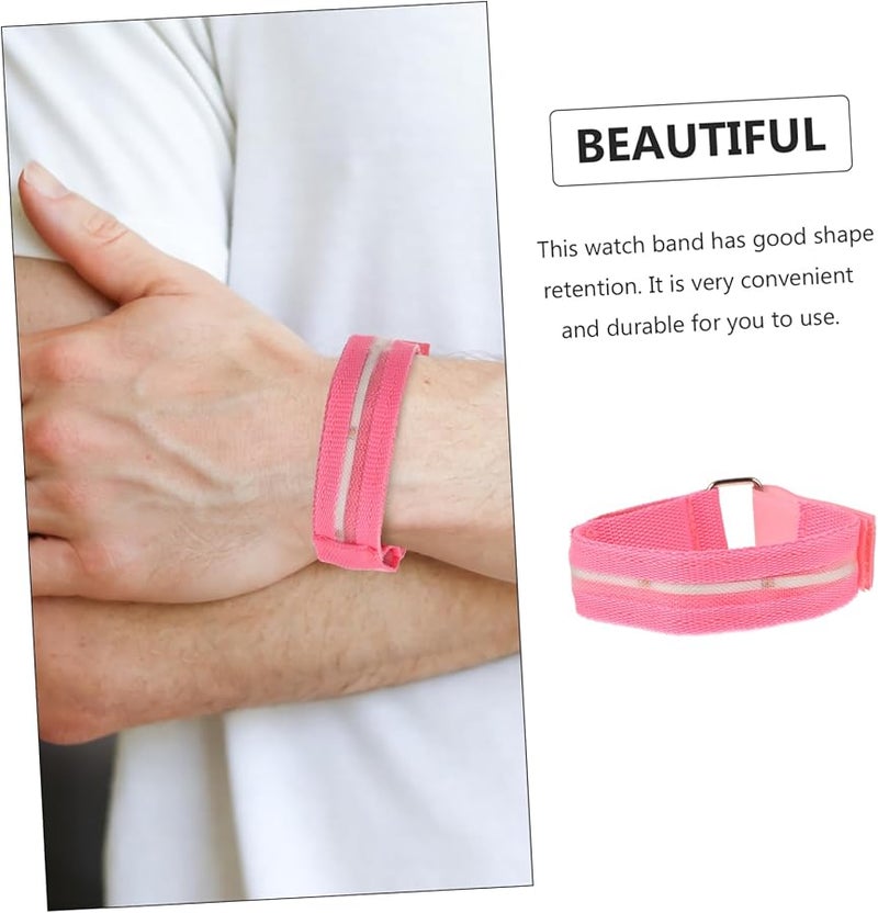 سوار ذراع LED وردي مضيء قابل للتعديل مع عاكس للجري الليلي - Image 4