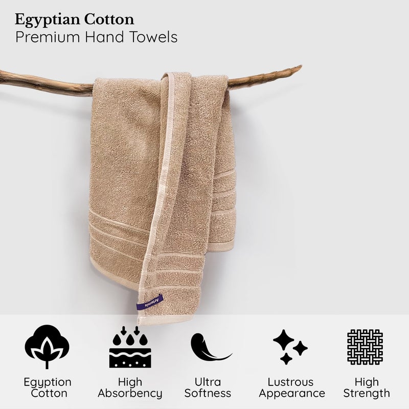 Sassoon Artemis Egyptian 2 Piece Cotton Hand Towel | 40x60 cm | Taupe - Image 2