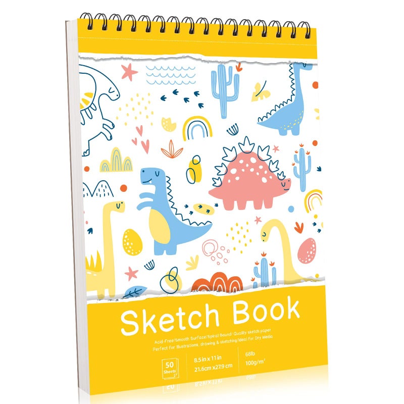 Prudiut Sketch Book 8.5×11 inch, Spiral Bound Sketch Pad 50 Sheets (68lb/100gsm), Acid-Free Sketchbook for Drawing Painting Sketching, Art Paper Drawing Supplies for Teens Adults Artists Ideal Gifts - Image 1