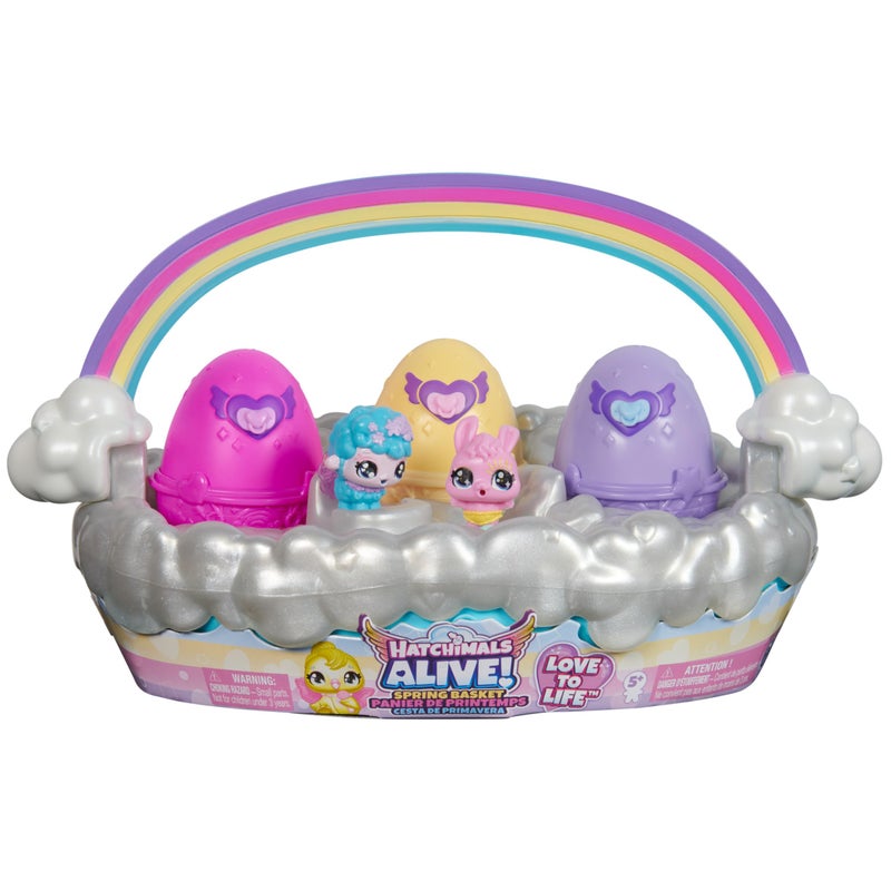 Hatchimals Alive, Spring Basket with 6 Mini Figures, 3 Self-Hatching Eggs, Fun Gift and Easter Toy, Kids Toys for Girls and Boys Ages 3 and up - Image 1