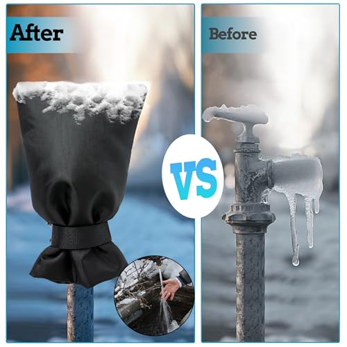 lucdnc Outdoor Faucet Covers for Winter 4 Pack Faucet Cover Freeze Protection Insulated Anti-Freeze Waterproof Material Reusable Faucet Cover Socks for Various Faucet Spigot,Pipe,Garden Hose Bib - Image 5