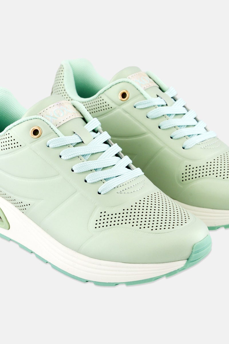 XOXO Women Lace Up Casual Shoes, Mint Green - Image 3