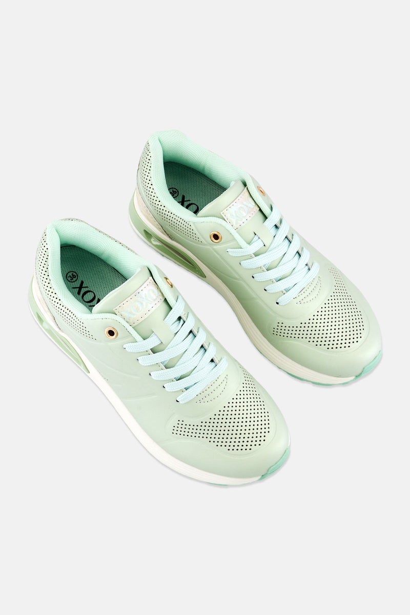 XOXO Women Lace Up Casual Shoes, Mint Green - Image 4