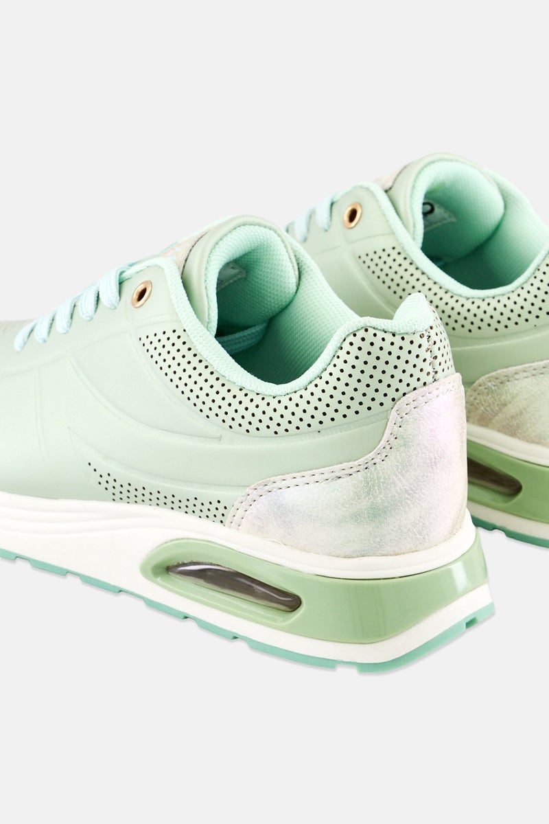 XOXO Women Lace Up Casual Shoes, Mint Green - Image 2