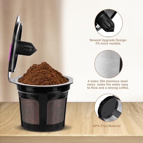 InwodiTeki Reusable K Cups for K-eurig, 8 Pack K Cup Reusable Coffee Pods, Universal Reusable K Cup for K-eurig 1.0 and 2.0, Refillable K Cup Coffe Pods BPA Free - Image 3