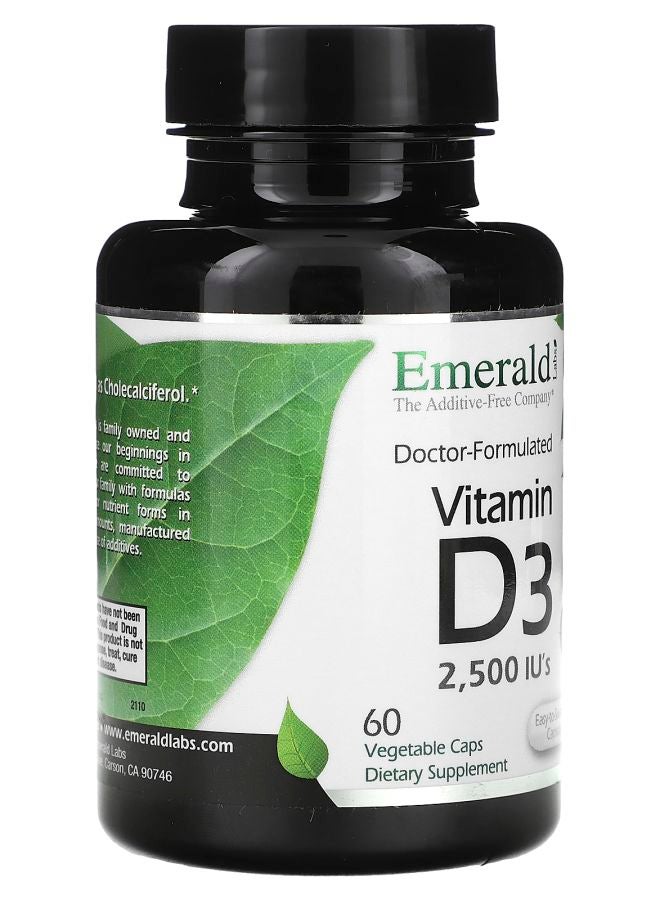 Emerald Laboratories فيتامين د3 2500 وحدة دولية 60 كبسولة نباتية - Image 2