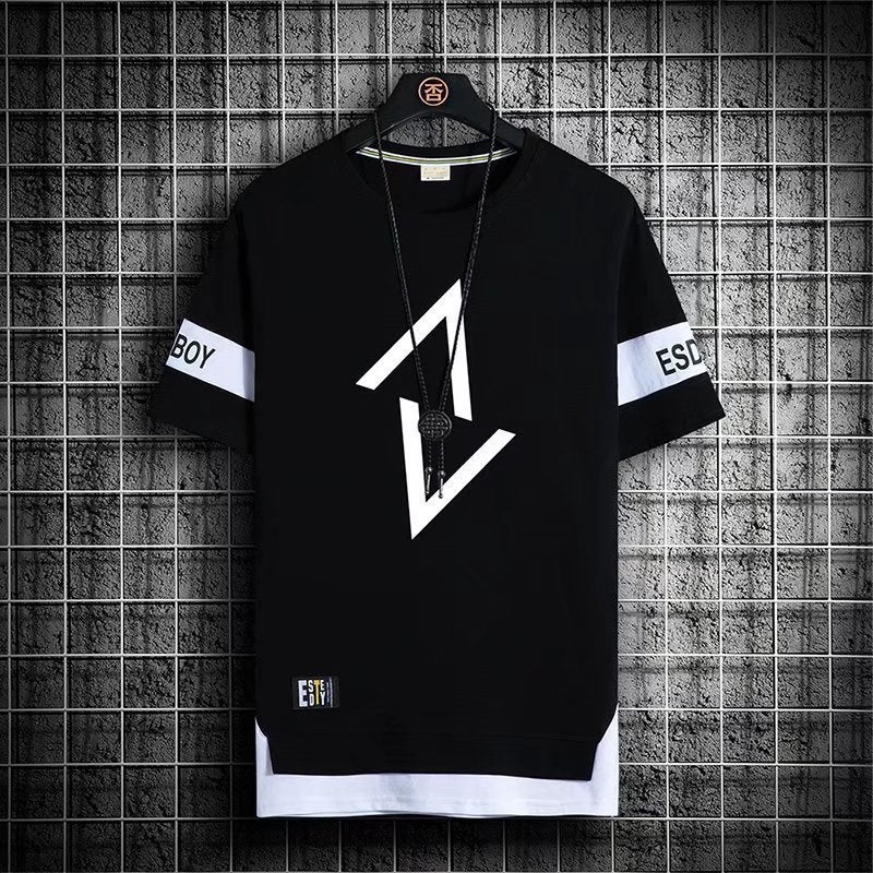 Men'S Short-Sleeve 2023 New Summer Ice Silk Half-Sleeve Men'S T-Shirt Trendy Versatile Student Top - Image 1