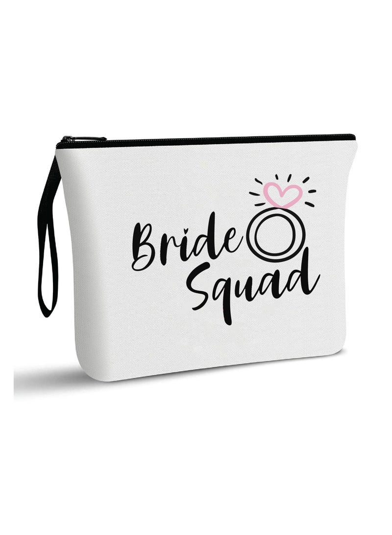 PRINTSHOP4ME Bride Squad Cosmetic Bags for Your Wedding Crew - Cosmetic Pouches - Makeup Bags for the Perfect Pre-Wedding Party - Image 1