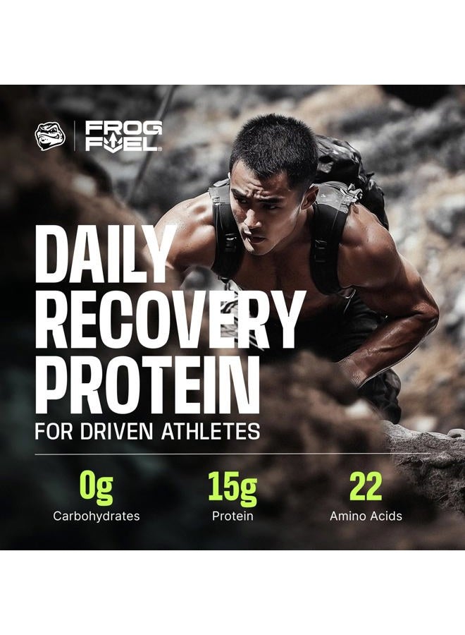 Power Regular Protein Shot, 15g Protein Nano-Hydrolyzed Grass Fed Collagen, Post Workout, Gluten Free, Fat & Sugar Free, 22 Amino Acids, 0 Carbs, Berry, 1 oz Packets, 24 Pack