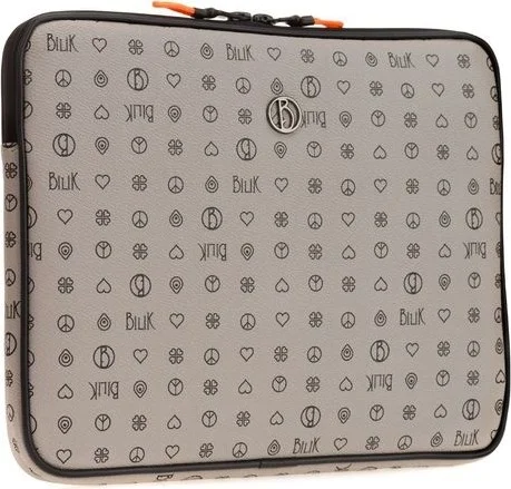 بيليك ديري Bilik Leather Monogram Gray Unisex Laptop & Briefcase Blkor Notebook-Mn