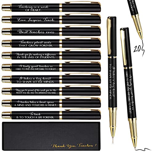 Seajan 20 Set Teacher Appreciation Gifts Pens with Boxes Inspirational Thank You Quotes Black Ink Ballpoint Pens for Teacher from Students Educator School Counselor Tutor Office Supplies(Black) - Image 1
