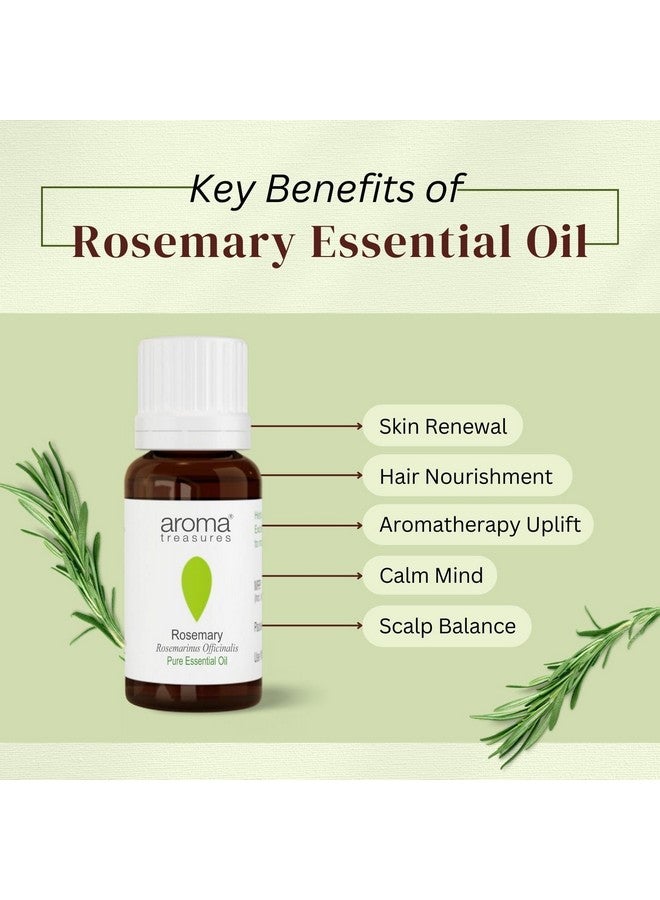 Aroma Treasures Rosemary Essential Oil For Hair Growth, Skin & Aromatherapy 10Ml | 100% Pure Essential Oil - Image 4