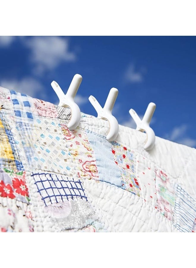 24 Pack Plastic Clothes Pins with Strong Anti-Rust Springs,Heavy Duty Beach Towel Clips,Laundry Clothespins to Keep Your Towel, Clothes, Blankets to Dry on Clothesline and Hanging Rack - Image 4