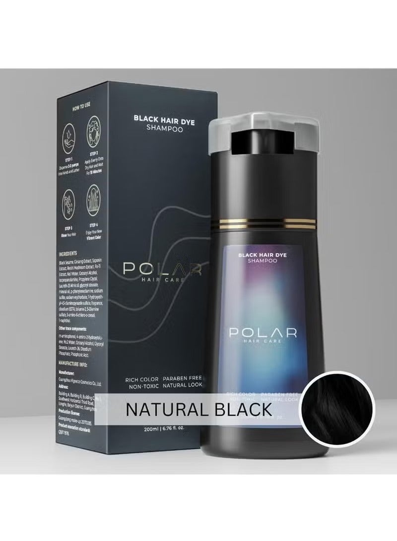 POLAR Hair Care Shampoo, Polar Hair Care Instant Dye Shampoo, Polar Hair Care Dye Shampoo (Black)  - Image 2