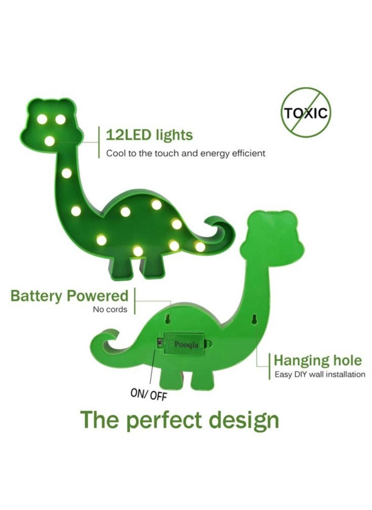 Salla - Dinosaur Marquee LED Night Light Green 31.5cm - Image 1