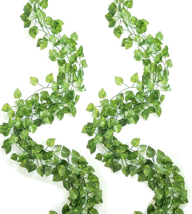 Dekorly Artificial Green Leaf Vine Money Plant Hanging, Artificial Ivy Leaves, Artificial Creeper Leaf Vine, Artificial Ivy Foliage, Ivy Wall Decor,Roof Decor | Each Plant 6 Feet (Green, 48) - Image 4
