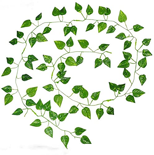 Dekorly Artificial Green Leaf Vine Money Plant Hanging, Artificial Ivy Leaves, Artificial Creeper Leaf Vine, Artificial Ivy Foliage, Ivy Wall Decor,Roof Decor | Each Plant 6 Feet (Green, 48) - Image 3