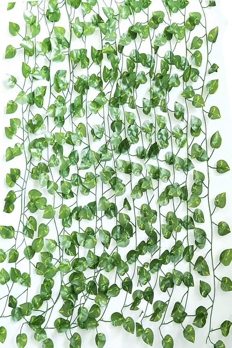 Dekorly Artificial Green Leaf Vine Money Plant Hanging, Artificial Ivy Leaves, Artificial Creeper Leaf Vine, Artificial Ivy Foliage, Ivy Wall Decor,Roof Decor | Each Plant 6 Feet (Green, 48) - Image 5