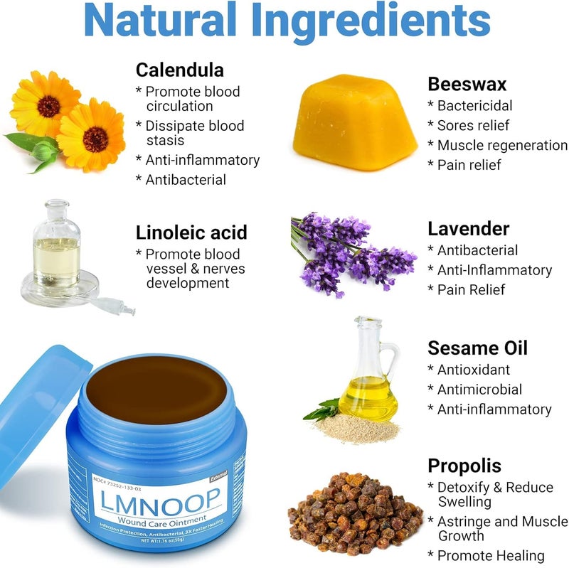 LMNOOP مرهم شفاء الجروح LMNOOP®، للجروح المزمنة، قرح الفراش، قرح الجلد، التهاب الخلايا، الحروق، القرح، الجروح الجراحية، الجروح المصابة، الجروح، الفقاعات، تخفيف الألم، مضاد للعدوى، كريم مضاد للالتهابات - Image 4