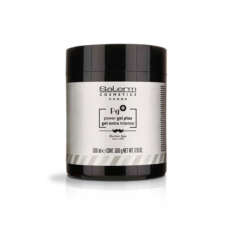 SALERM - Men's Hair Styling Gel - Homme Barber Line - 500 ml - Intense Hold Blue Gel - Hydrating and Texturizing - Keeps Hair Styled Longer - Alcohol-Free Formula - Image 1