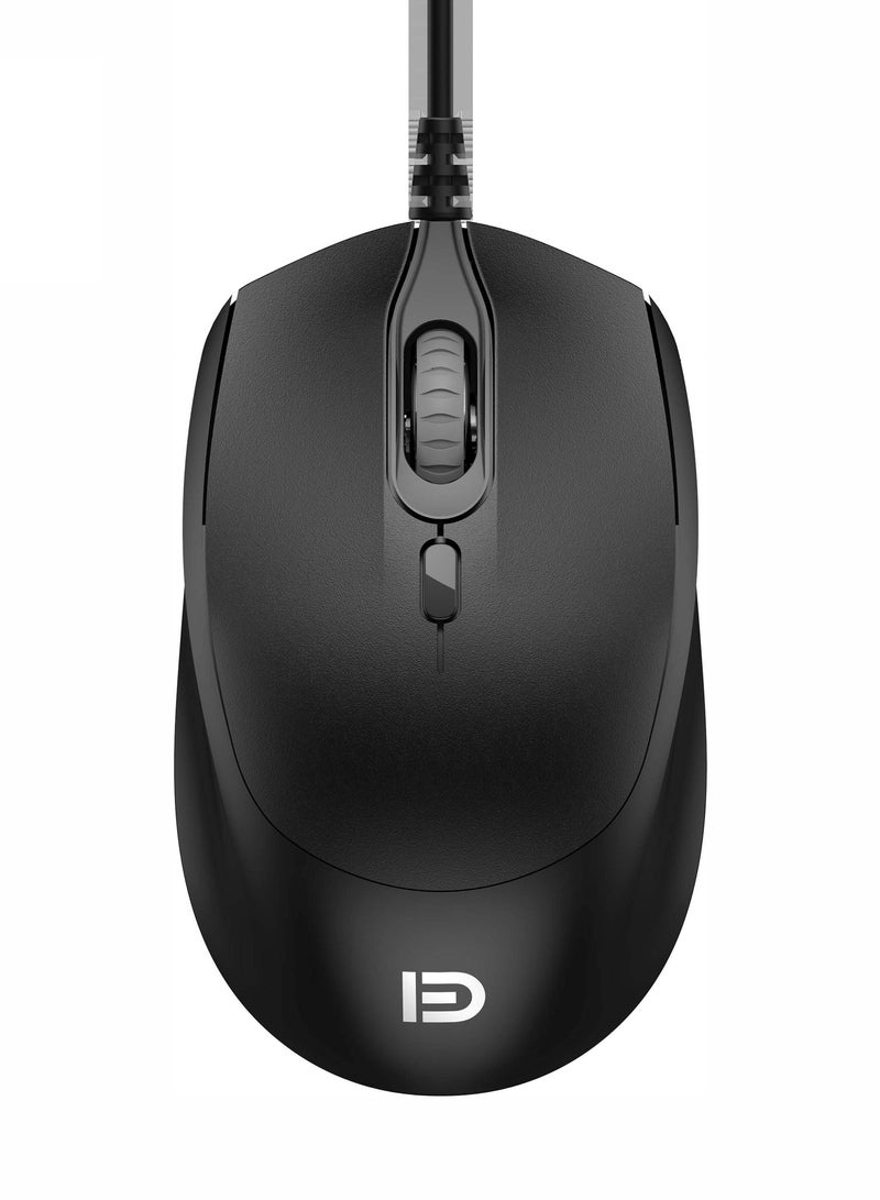 FD Wired Optical Mouse Fd 3600N – 800/1200/1600 DPI, Ergonomic, Silent Buttons, USB + 1 Year Warranty - Image 1