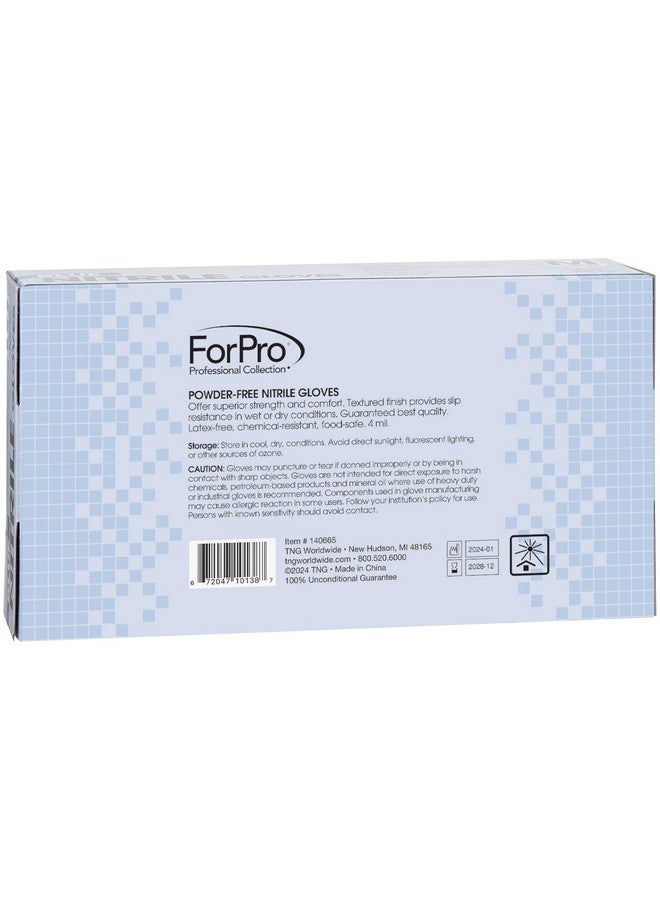 فوربرو بروفيشنال كوليكشن قفازات النتريل للاستخدام مرة واحدة من مجموعة فوربرو الاحترافية، مقاومة للمواد الكيميائية، خالية من البودرة، خالية من اللاتكس، غير معقمة، آمنة للطعام، 4 مل، أزرق، متوسط، 100 قطعة - Image 2