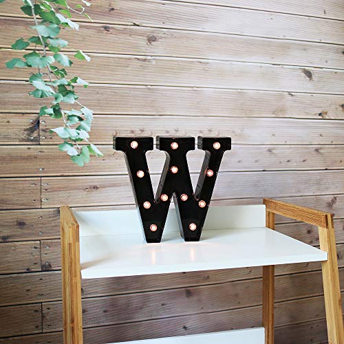 OYCBUZO Light Up Black Alphabet Marquee Letters Sign LED Marquee Number Lights Sign for Night Light Home Bar Christmas Lamp Birthday Party Wedding Decoration W - Image 3