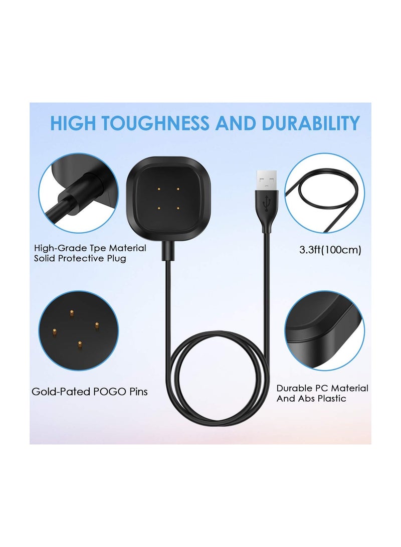XICEN 1 Pack Compatible with Fitbit Sense 2 Versa 4 Sense Versa 3 Charger Replacement Charging Cable USB Dock Power Cable Cord Accessories for Versa 4 Sense 2 Smartwatch  - Image 2