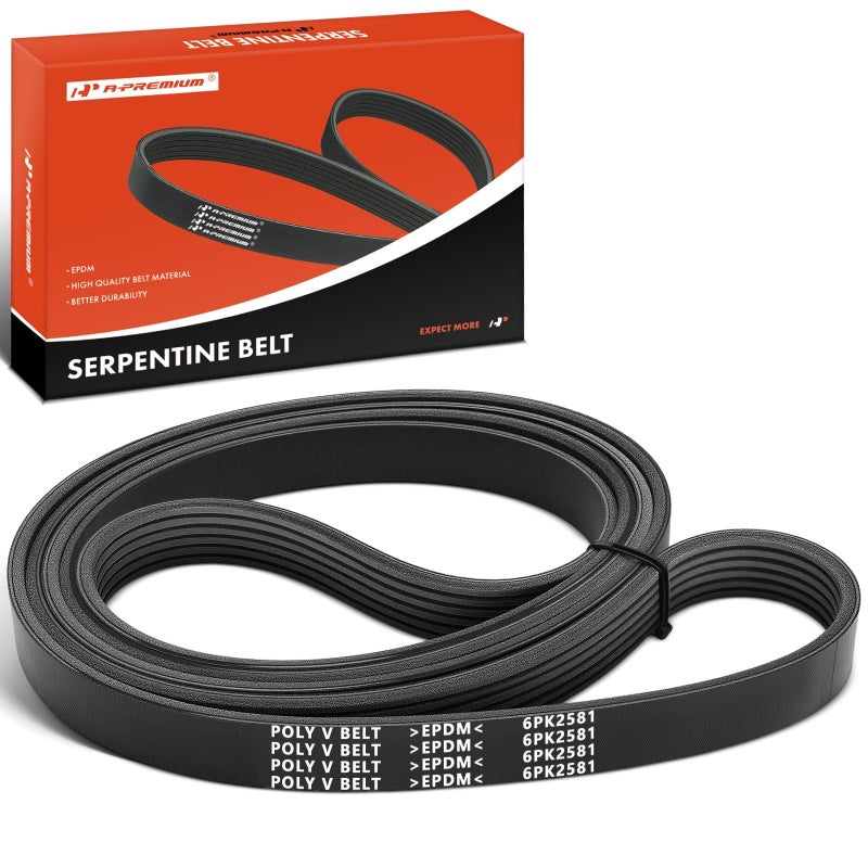 حزام محرك سيربنتين من APremium متوافق مع هيونداي سوناتا 2006-2010 وكيا أوبتيما 2006-2010 وفورت وفورت كويب 2010-2013 وروندو وفورت 5 وماغنتيس ومرسيدس بنز S600 و SL600 20L 24L 60L