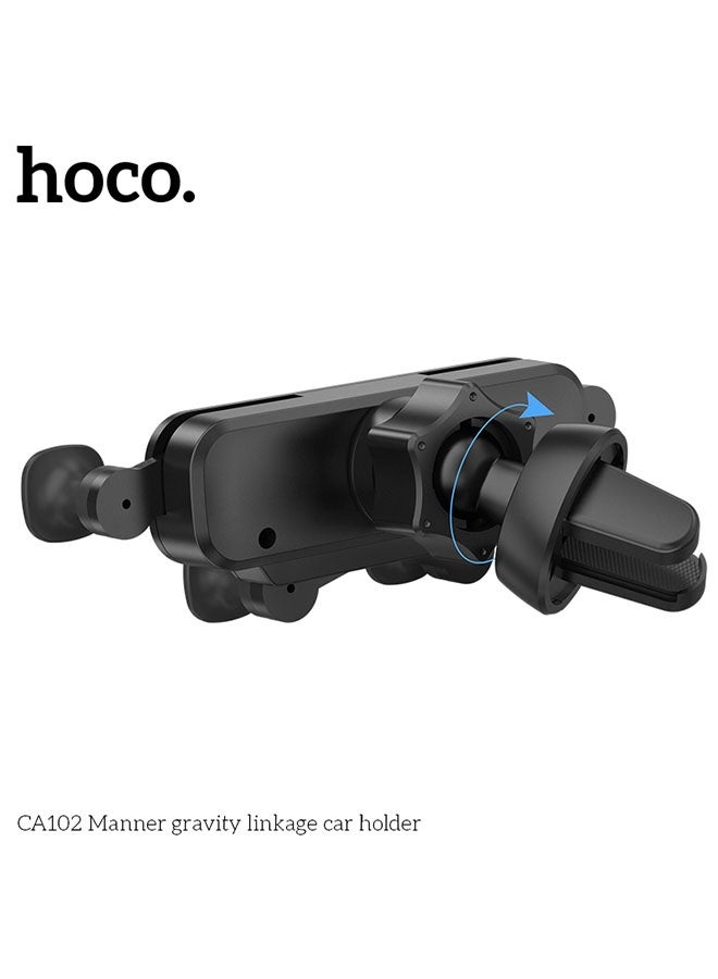 هوكو. حامل هاتف CA102 مانر لمخرج الهواء (أسود) - Image 3