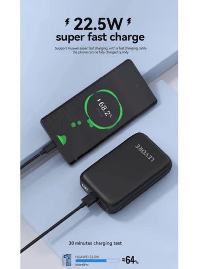 ليفور قوي وصر اغيلحجم للغاية: بنك الطاقة المحمول الصغير LEVORE LP231 بسعة 20000 مللي أمبير في الساعة مع شحن سريع للغاية في اتجاهين بقوة 22.5 وات - Image 3