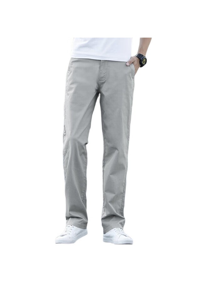 PLAYBOY سروال كاجوال للرجال، بنطلونات الربيع والصيف، بنطلونات رجالية فضفاضة مستقيمة الساق، ملابس رجال عصرية على الطراز الكوري - Image 1