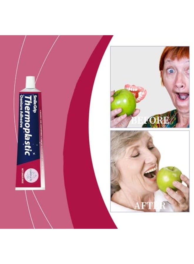 لانيسكا لاصق ط dentures مقاوم للماء، لاصق ط dentures خالي من الزنك، ثبات قوي إضافي للراحة (28 جرام، 0.99 أوقية) - Image 2