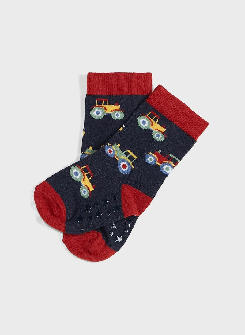 JoJo Maman Bebe Kids 3 Pack Printed Socks