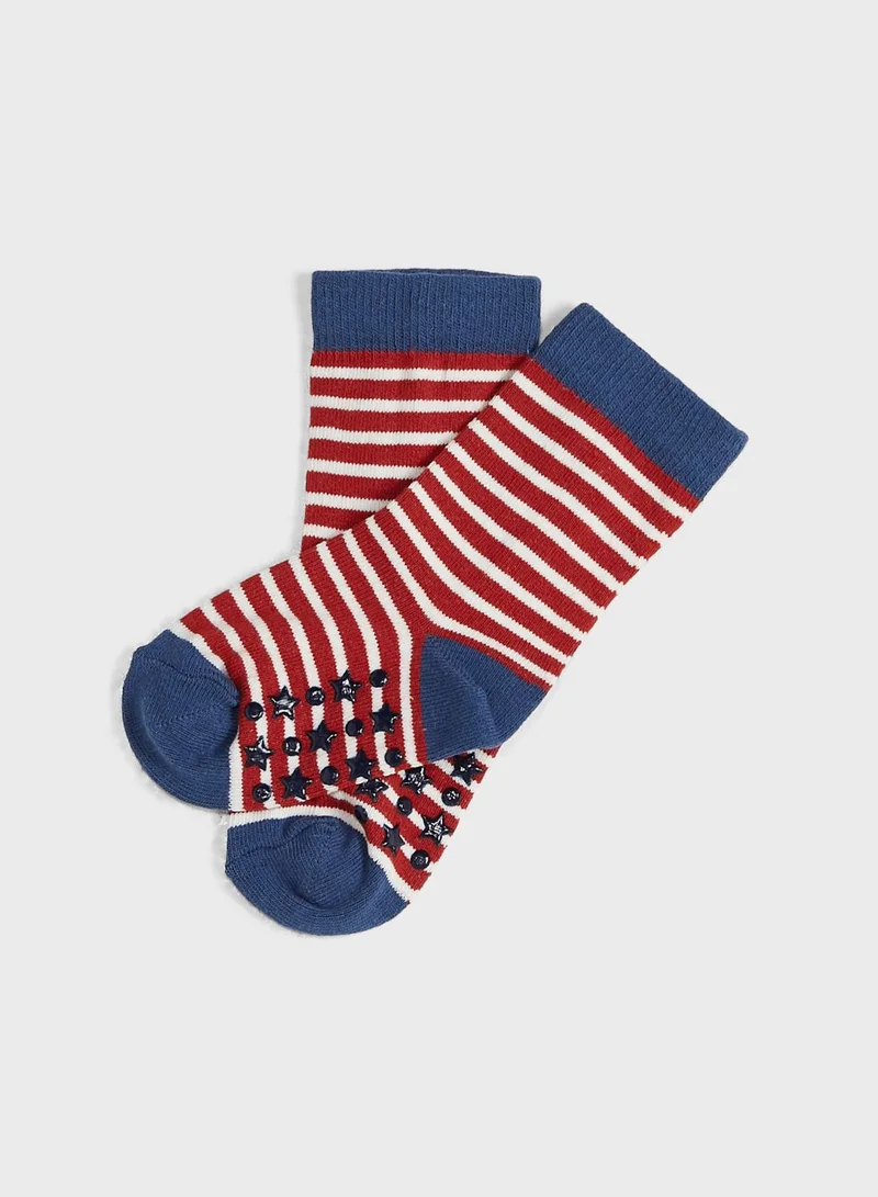 JoJo Maman Bebe Kids 3 Pack Printed Socks