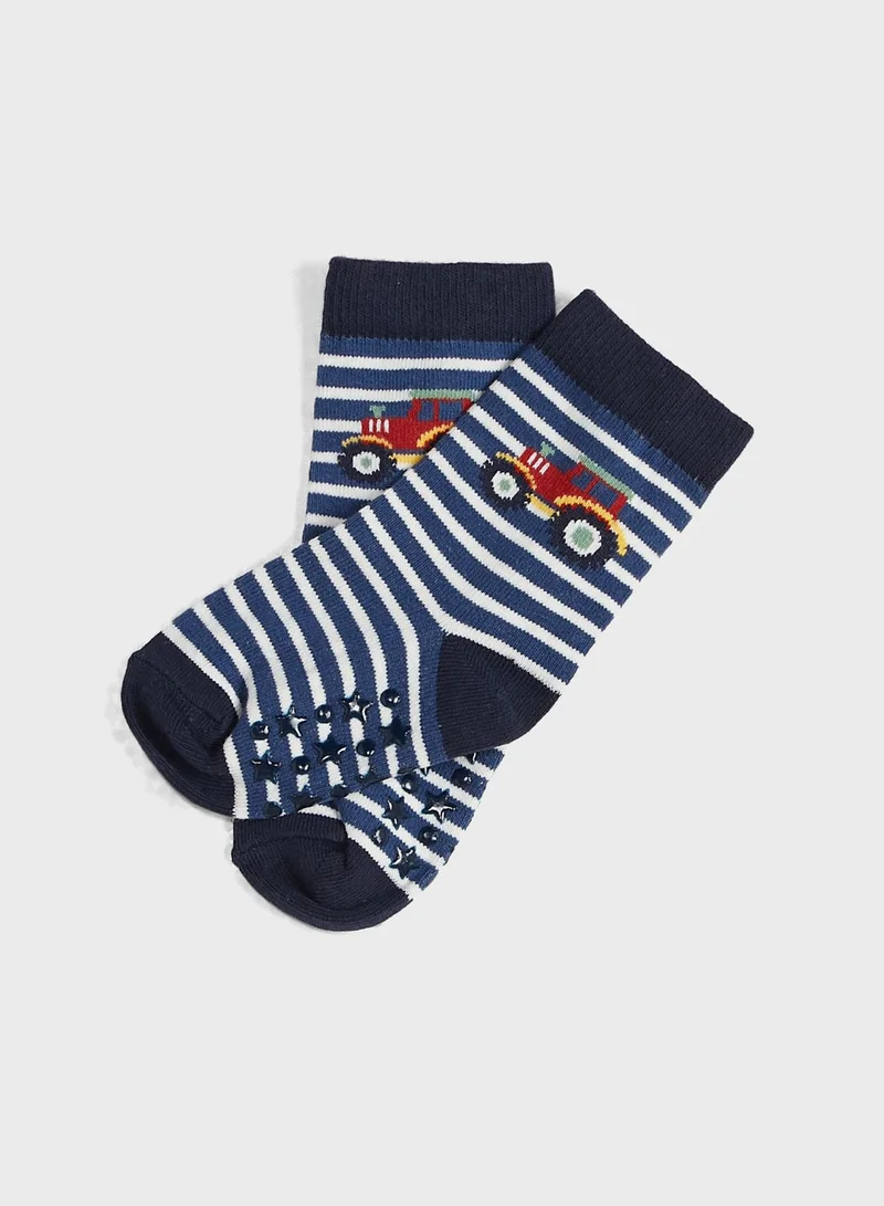 JoJo Maman Bebe Kids 3 Pack Printed Socks