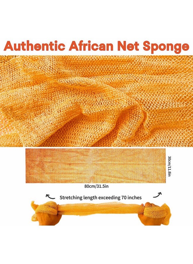 SPMKTBOZAI African Net Sponge Authentic, African Exfoliating Sponge Real African Net Black Owned, African Bath Sponge Back Scrubber, Body Exfoliator Shower Bath Accessories (Orange Color) - Image 3