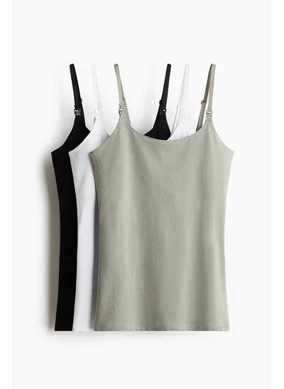 H&M MAMA 3-pack nursing vest tops