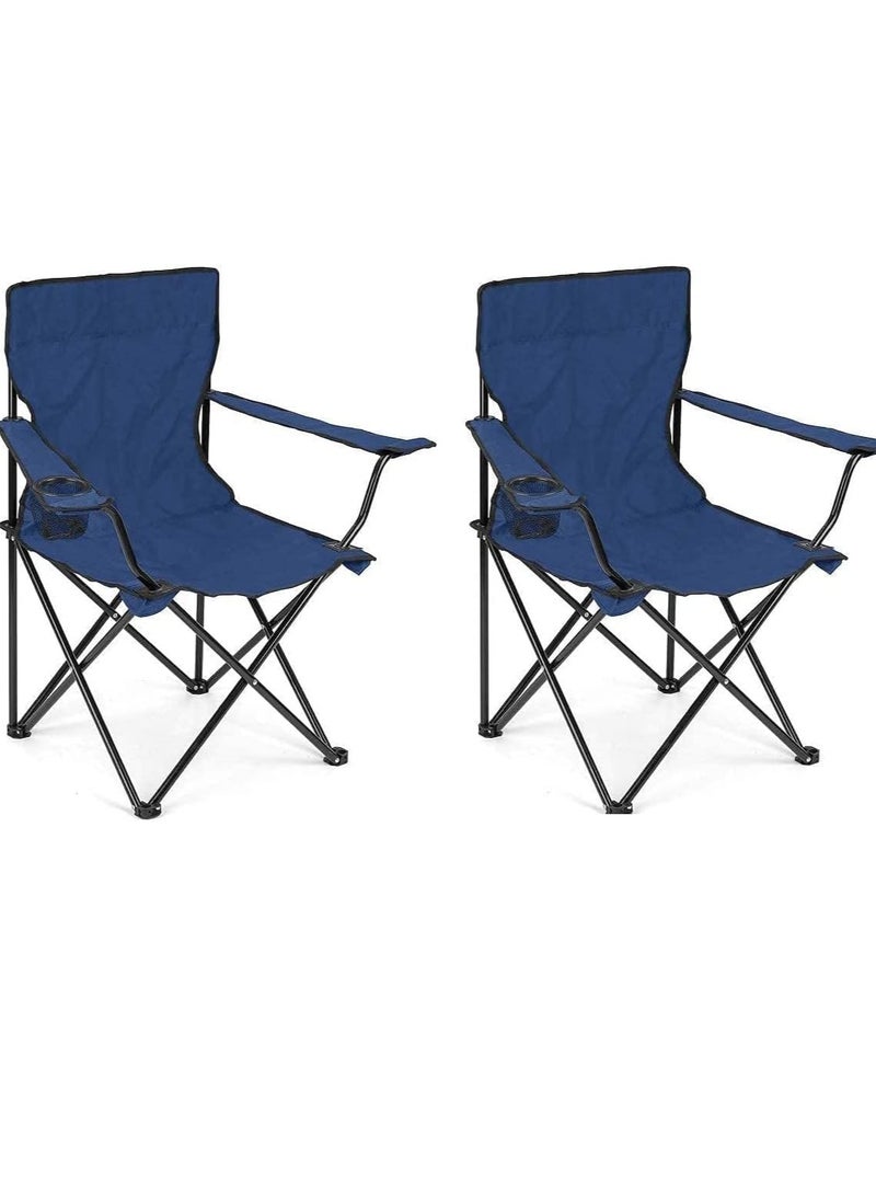 Spall [2 PACK] Portable Folding Beach Chair Multi-Purpose Camping Chair for Adult, Lightweight Patio Lawn Quad Chair for Outdoor Travel Picnic Hiking Supports110kgs Load With Carry Bag - Image 1