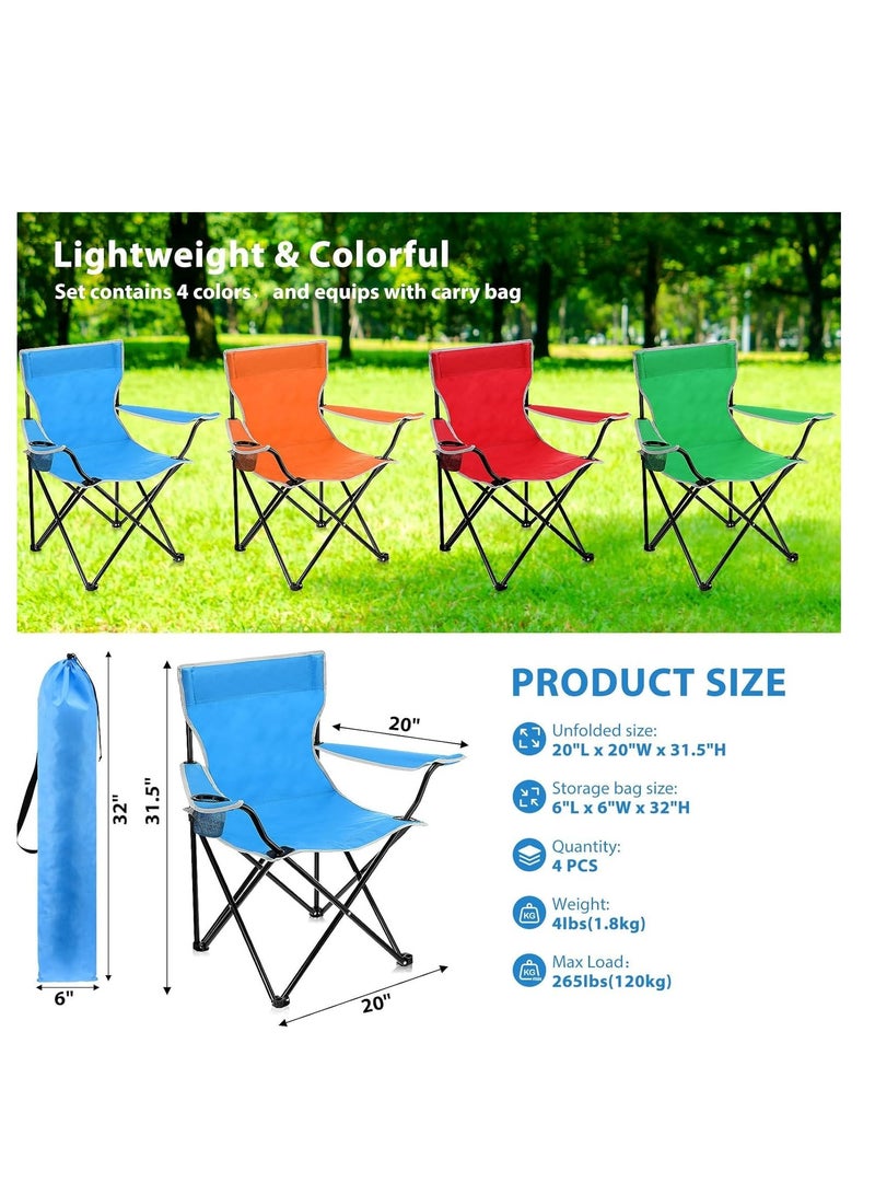 Spall [2 PACK] Portable Folding Beach Chair Multi-Purpose Camping Chair for Adult, Lightweight Patio Lawn Quad Chair for Outdoor Travel Picnic Hiking Supports110kgs Load With Carry Bag - Image 5