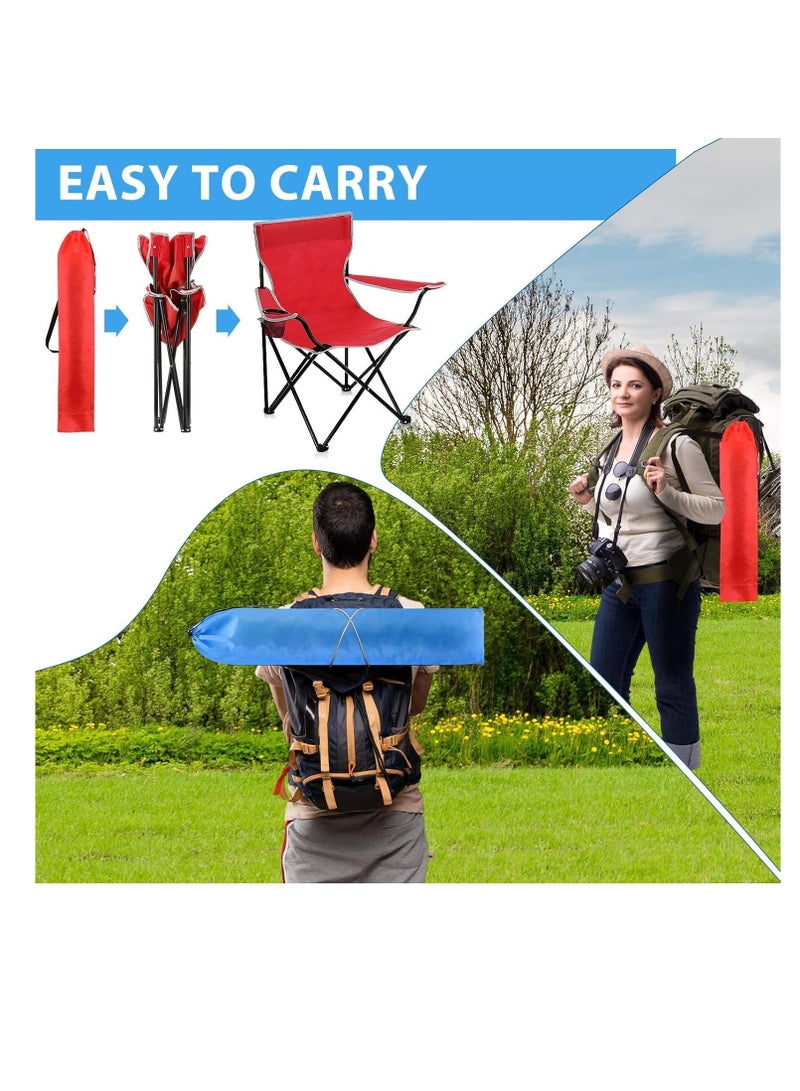 Spall [2 PACK] Portable Folding Beach Chair Multi-Purpose Camping Chair for Adult, Lightweight Patio Lawn Quad Chair for Outdoor Travel Picnic Hiking Supports110kgs Load With Carry Bag - Image 4