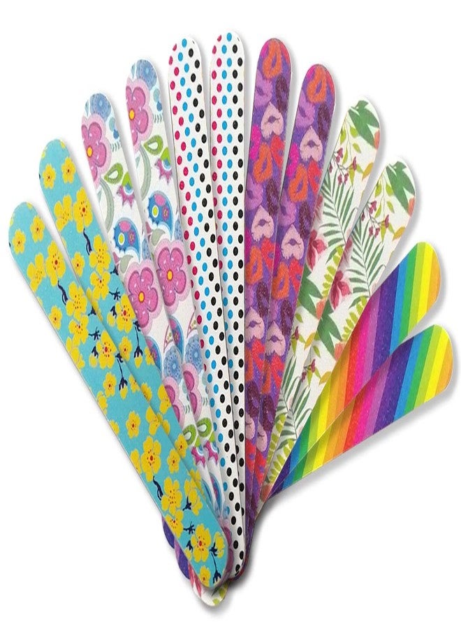 NewEights New8Beauty Emery Boards for Nails Series (12-Pack) (Multi-colored) - Image 1