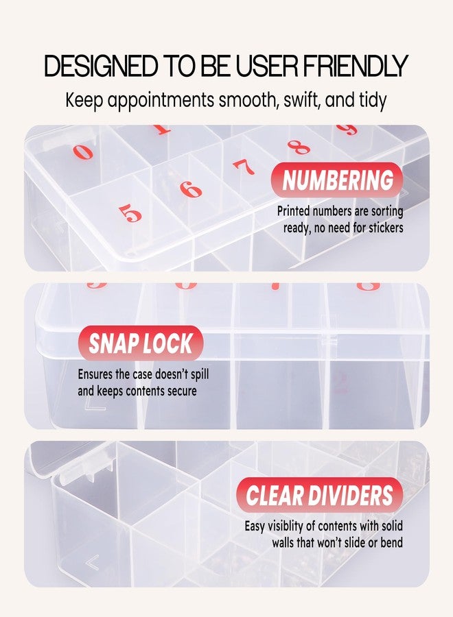 Beauticom 11 Space Nail Art Empty Storage Organizer Box Case Large - Frosted Color - For False Nail Tips, Vitamins, Accessories, 11 sections - Image 4