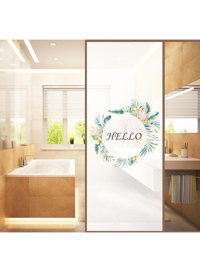 Bluejw 3D Anti-scratch Glue-free Electrostatic Privacy Glass Stickers Shading Stickers Bathroom Glass Door Stickers 120cm * 58cm - Image 1