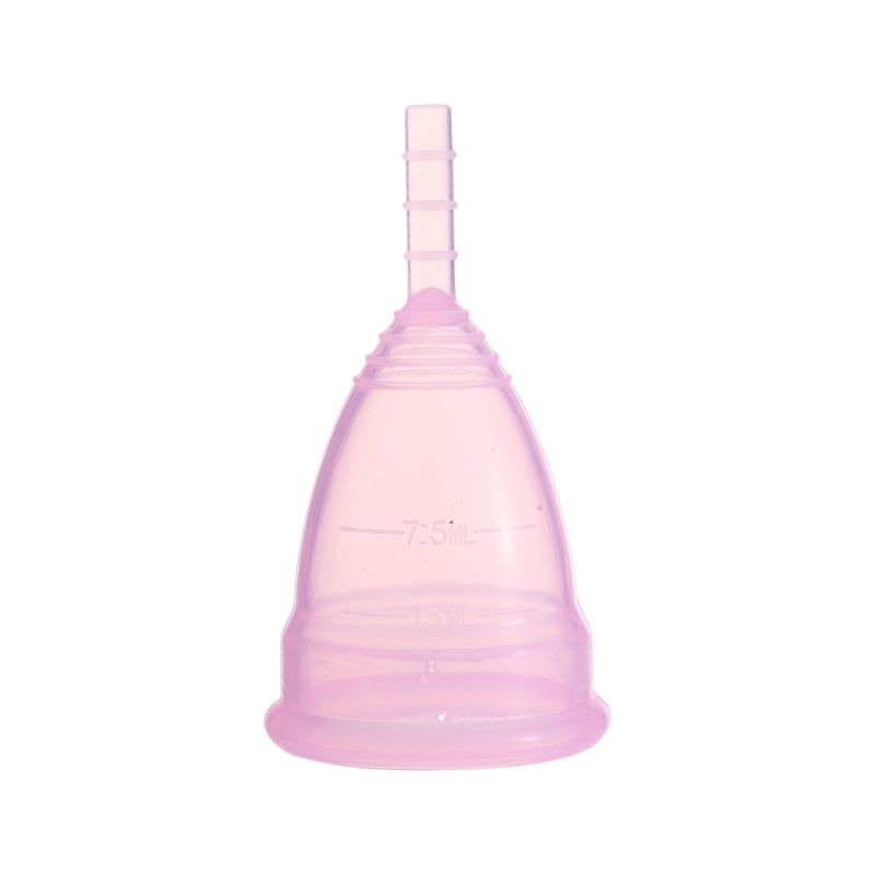 Menstrual Cup: Size S Pink Medical Grade Silicone - Soft Flexible Design Reusable Period Cup for Active Women, Swimming Overnight Hiking Daily Use - Image 1