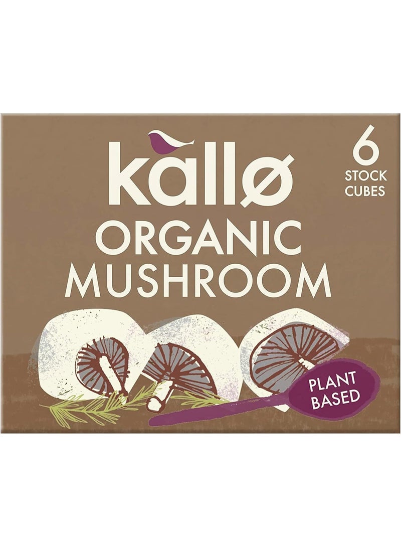 كالو 6 مكعبات مرق فطر عضوي، خالي من الغلوتين، مناسب للنباتيين ومناسب لمرضى الاضطرابات الهضمية، بدون ألوان أو نكهات أو مواد حافظة اصطناعية، مرق خضار فاخر للمرق وصلصة الحساء والمرق 66 جم - Image 1