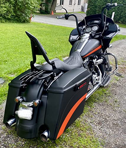 Fjpacemt Black Sissy Bar Passenger Backrest Rear Pad for Kawasaki Vulcan 1700 Vaquero VN1700 Vaquero ABS SE Rear Sissybar Back rest (29 Inches Height) - Image 4