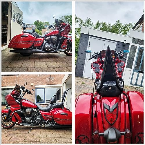 Fjpacemt Black Sissy Bar Passenger Backrest Rear Pad for Kawasaki Vulcan 1700 Vaquero VN1700 Vaquero ABS SE Rear Sissybar Back rest (29 Inches Height) - Image 3